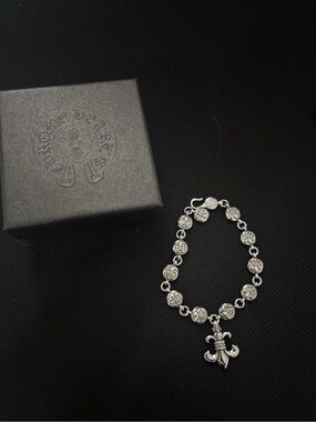 Chrome Hearts Silver Fleur-de-Lis Link Bracelet
